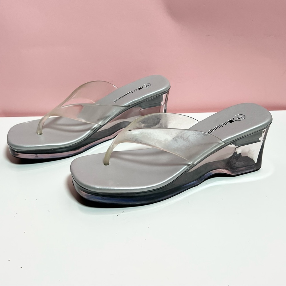Vintage 90s Y2K 2000s party no boundaries clear lucite light up platform heels